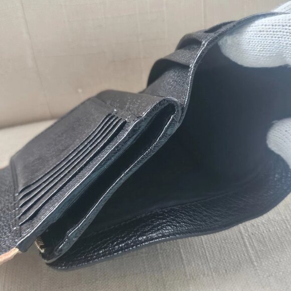 Miu Miu Women Wallet Trifold Wristlet Clutch Purse Cardholder Black/Pink Leather